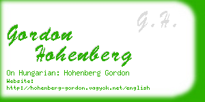 gordon hohenberg business card